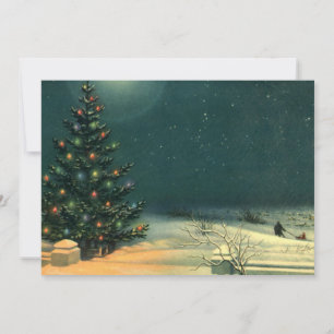 Árbol de Navidad vintage por invitación nocturna