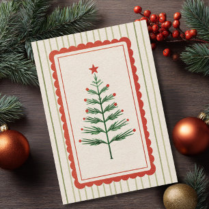 Árbol de Navidad Vintage Retro Foto Familiar Perso
