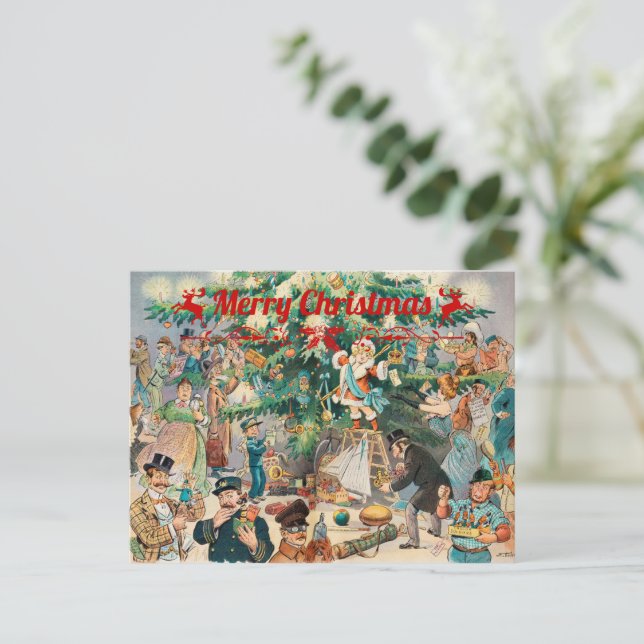 Árbol de navidad virgen litográfico (Anverso de pie)