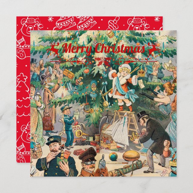 Árbol de navidad virgen litográfico (Anverso / Reverso)