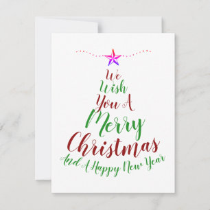 Árbol de Navidad y año nuevo con caligrafía festiv