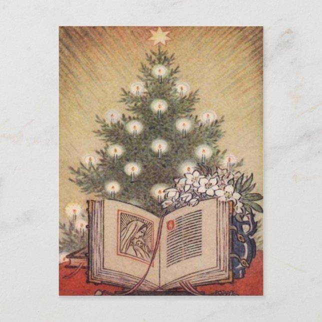 Árbol de Navidad y Biblia (Anverso)
