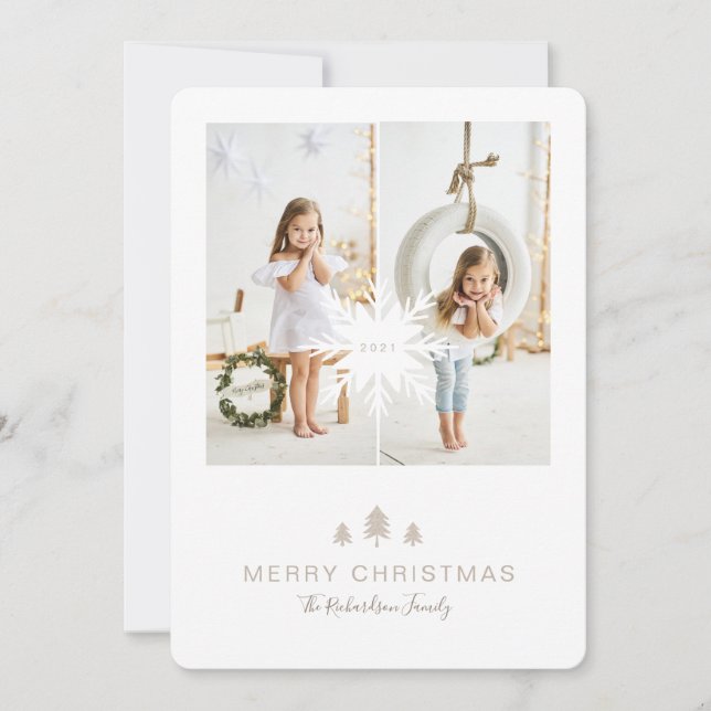 Árbol de Navidad y copo de nieve de papel Kraft 2  (Anverso)