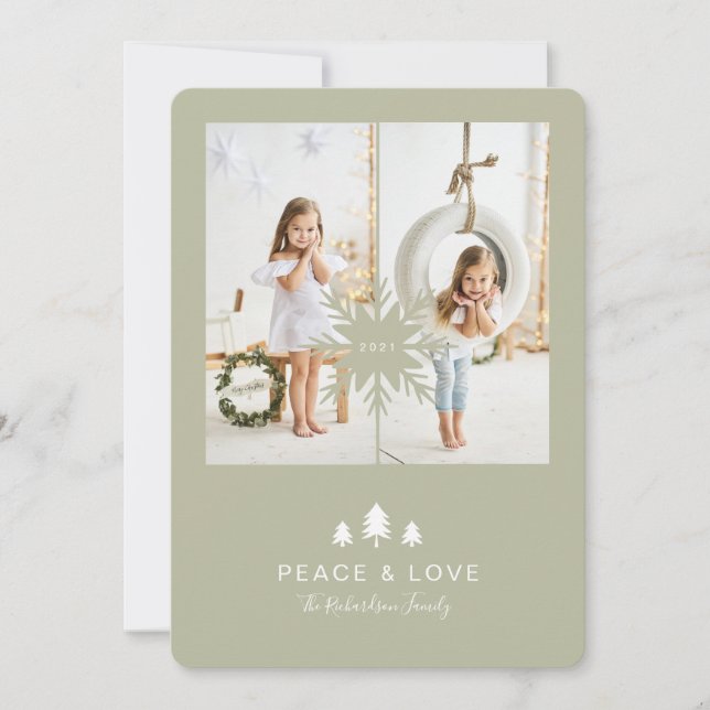 Árbol de Navidad y copo de nieve de papel Kraft 2  (Anverso)