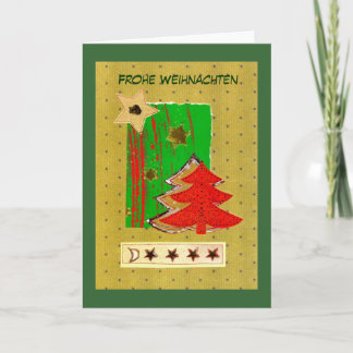 Árbol de navidad y estrellas modernas en verdes de
