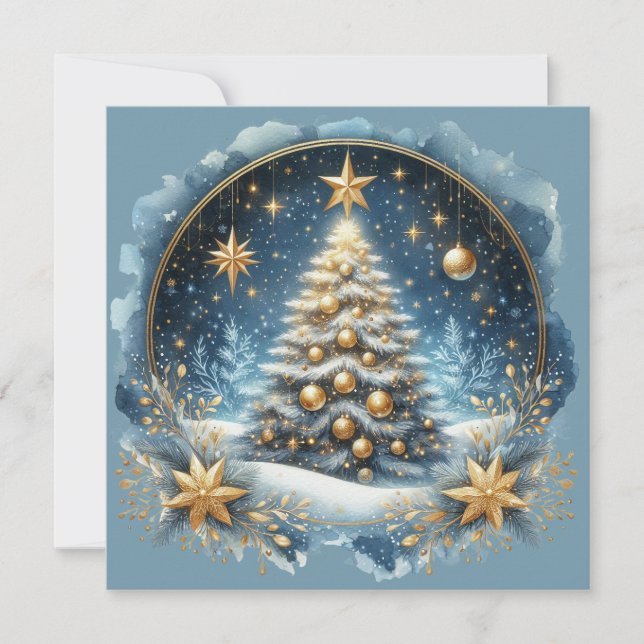 Árbol de Navidad y Feliz Navidad personalizable  (Anverso)