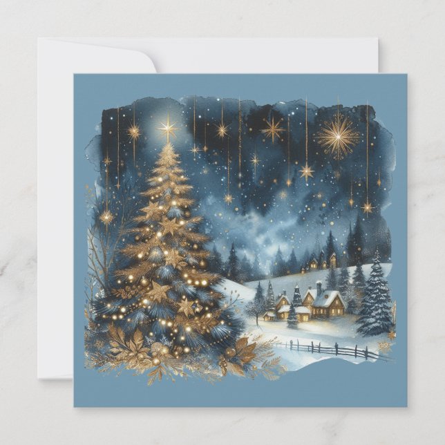 Árbol de Navidad y Feliz Navidad personalizable  (Anverso)