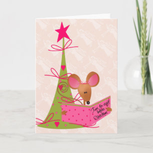 Árbol de Navidad y ratón de lectura