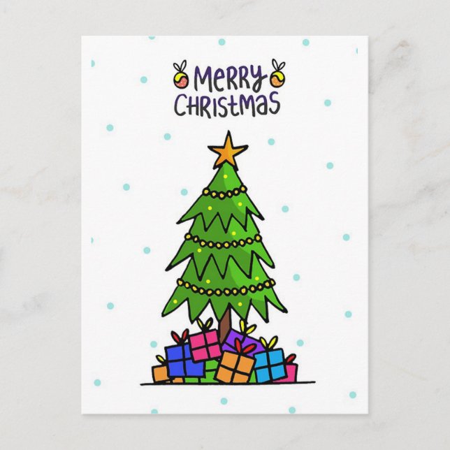 Árbol de Navidad y regalos (Anverso)