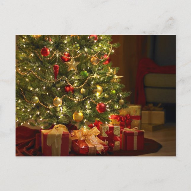 Árbol de Navidad y regalos (Anverso)