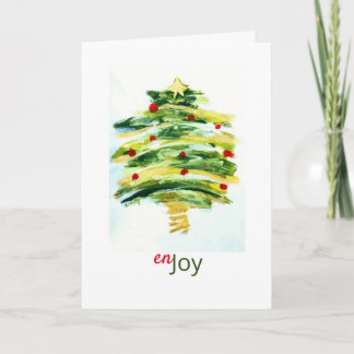 Árbol de Navidad y tarjeta de saludo de Navidad