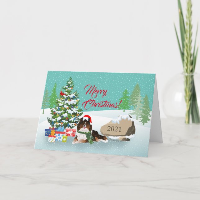 Árbol de Navidad y tarjeta de vacaciones Tri-Black (Anverso)