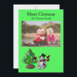 Árbol de navidad y tarjeta plana de nieve 3D<br><div class="desc">Feliz Navidad con este artículo. Este diseño se ve bien en cualquier producto. ⭐ PERSONALIZAR esta plantilla con su obra de arte. ⭐ EDITAR más para realizar más cambios. ⭐ TRANSFERIR este diseño a cualquier producto. Visita todas mis tiendas en bit.ly/SandyspiderStores (cortar y pegar).</div>