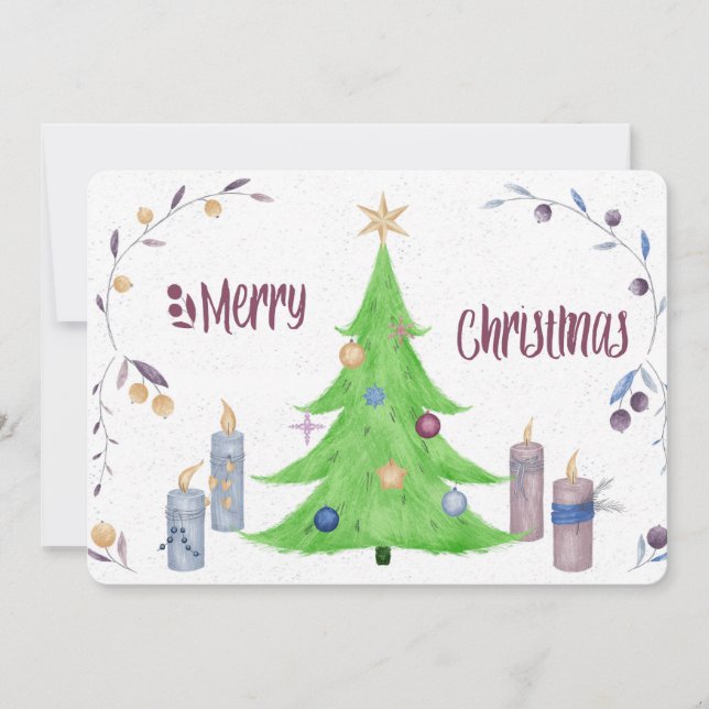 Árbol de Navidad y velas (Anverso)