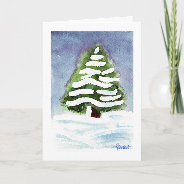 "Árbol de nieve" - Tarjeta de árbol navideño navid (Anverso)