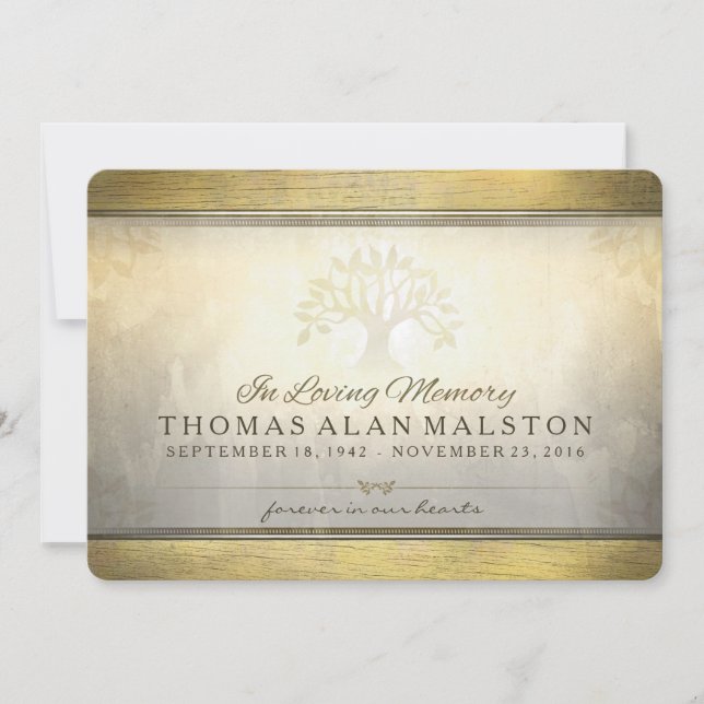 Árbol de oro de la invitación de la ceremonia (Anverso)