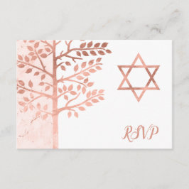 Árbol de oro Rosa de Bat de la Vida Mitzvah RSVP