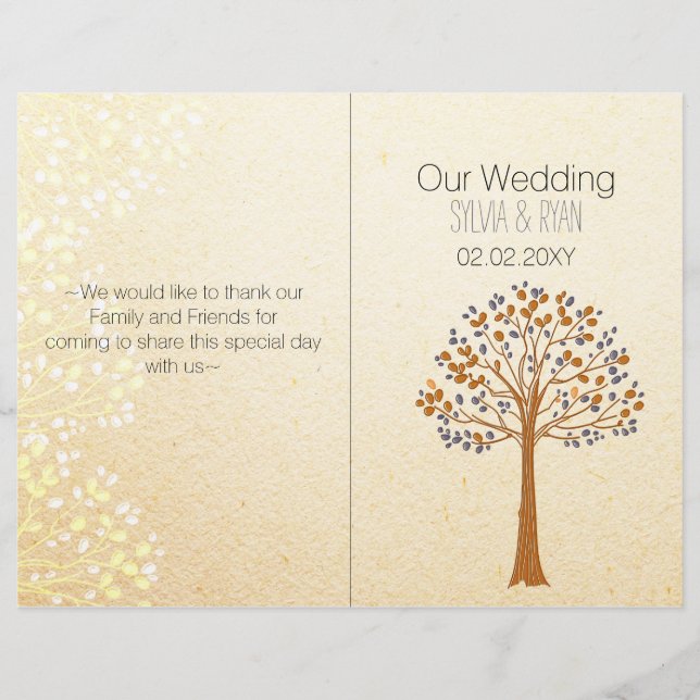 Árbol de otoño, programa de bodas de doble Boda ru (Anverso)