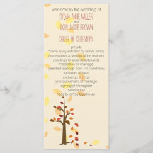 árbol de otoño, programa de bodas de hojas marrone