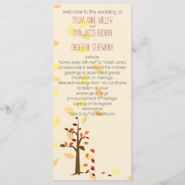 árbol de otoño, programa de bodas de hojas marrone