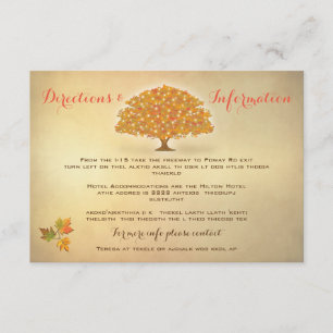 Árbol de otoño rústico iluminan tarjetas de inform