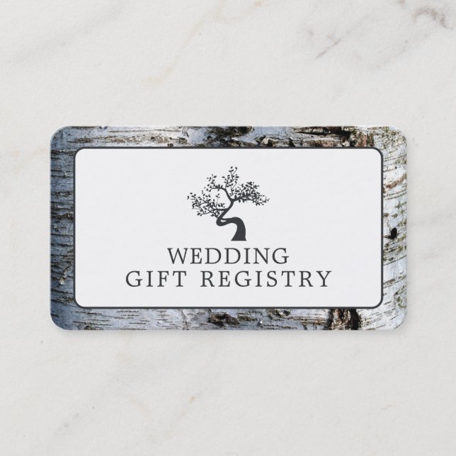 Árbol de pájaro rústico, tarjeta de registro de re (Anverso)