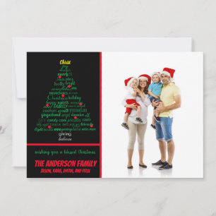 Árbol de palabras de Navidad -- Tarjeta de Navidad