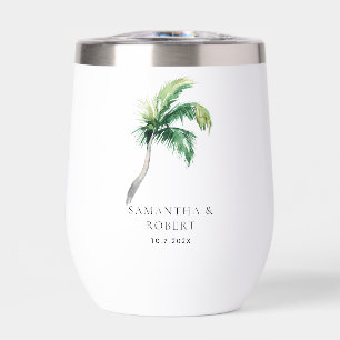 Árbol de Palma Acuarela Boda Tropical Personalizad