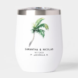 Árbol de Palma Acuarela Boda Tropical Personalizad