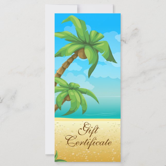 Árbol De Palma Tropical Y Certificado De Regalo De (Anverso)