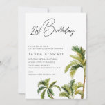 Árbol de palmas acuarelas Invitación al cumpleaños<br><div class="desc">Invitación al cumpleaños 21ª Palm Tree por color de agua Simple y moderna invitación a cualquier edad para el cumpleaños de las palmeras,  con un moderno encabezado de caligrafía y algunas palmeras acuáticas. Esta moderna invitación de 21 años es ideal para una fiesta de cumpleaños de verano.</div>