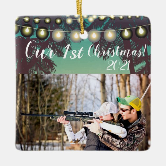 Árbol de palmas de ornamento de playa XMAS persona (Anverso)