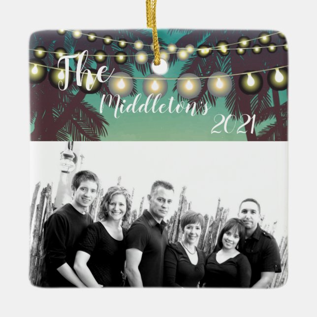 Árbol de palmas de ornamento de playa XMAS persona (Anverso)