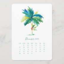 Árbol de palmas de tarjetas de calendario de dicie