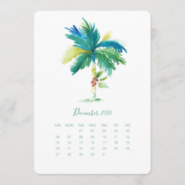 Árbol de palmas de tarjetas de calendario de dicie