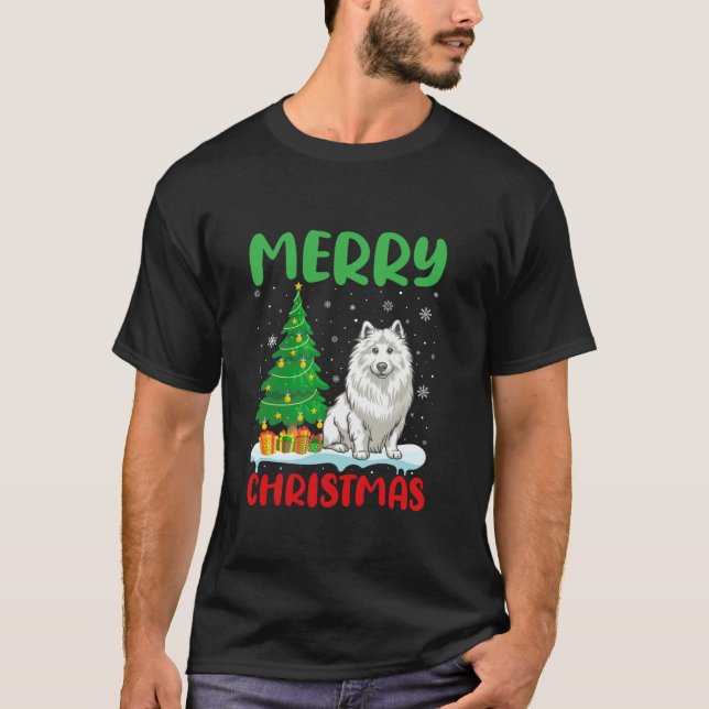 Árbol de perro samoyano Navidad Hombres sudaderas  (Anverso)