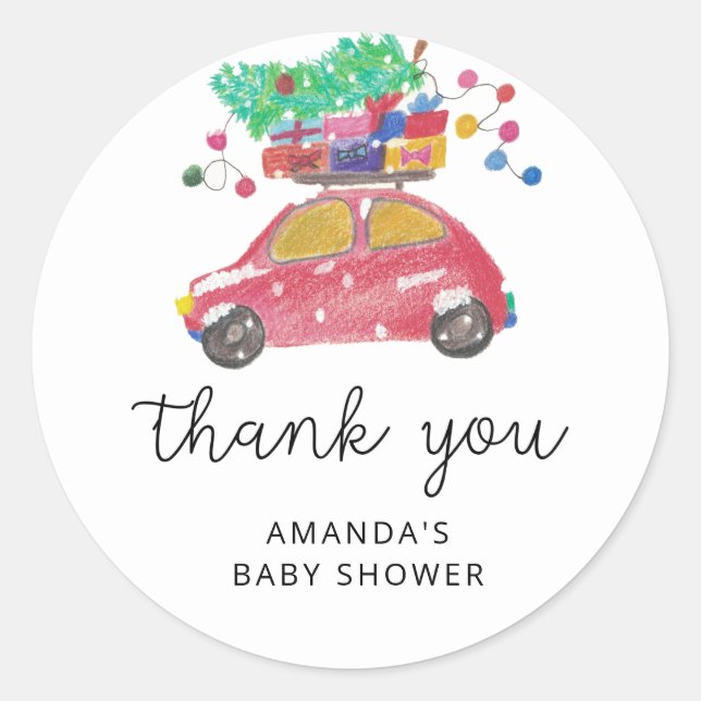 Árbol de pinos en el pegatina rojo del coche graci (Anverso)