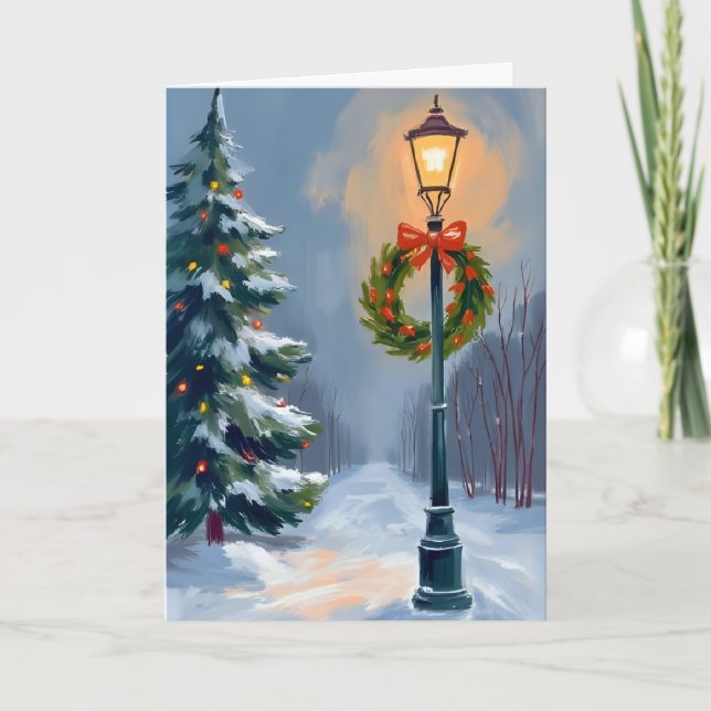 Árbol de poste de luz de corona de Navidad (Anverso)