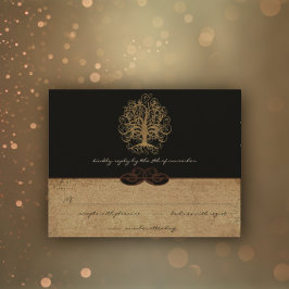 Árbol de remolino de oro Tarjeta de respuesta de b