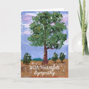 Árbol de roble de tarjeta de simpatía