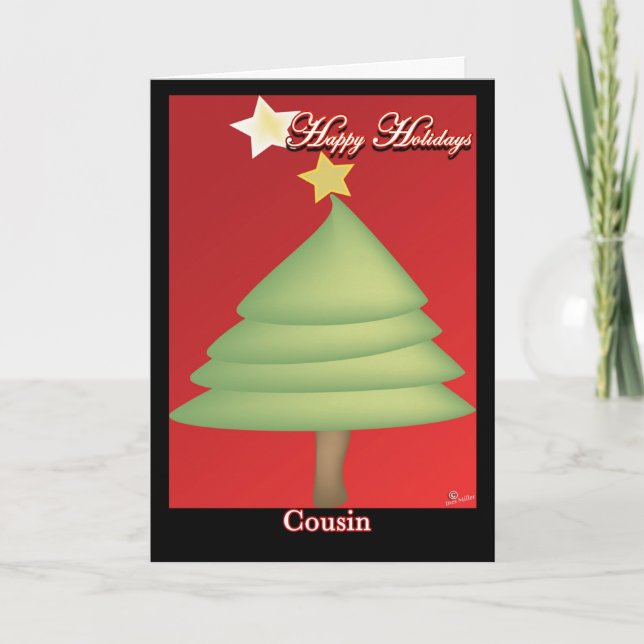 Árbol de tarjetas de felicitación navidades Feliz  (Anverso)