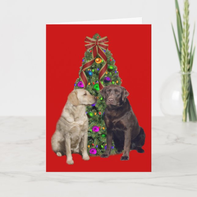 Árbol de tarjetas de Navidades Labrador Recuperado (Anverso)