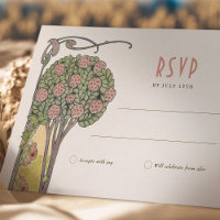 Árbol de tarjetas RSVP en floreciente Art Nouveau 