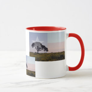 Árbol de Tejas y taza de la bandera