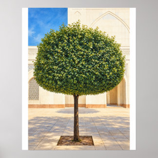 Árbol de Topiaria Redondeado Impresión de Arte sin