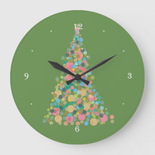 Árbol de vacaciones de reloj de pared