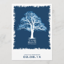 Árbol de vida Bar Mitzvah Invitación Marina Azul