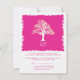 Árbol de vida Bat Mitzvah RSVP Tarjeta de respuest