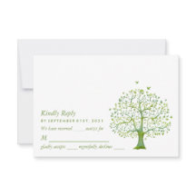 Árbol de vida, elegante carta RSVP de boda