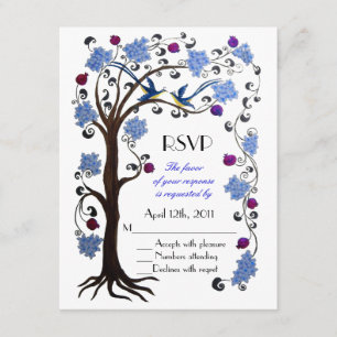 Árbol de vida RSVP azul/blanco